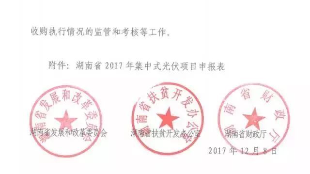 湖南2017年500MW集中式光伏扶貧項目開始申報 2018年6月底前并網(wǎng)