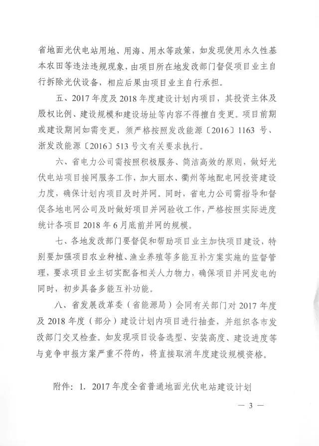 1.508GW！浙江2017年度及2018年度（部分）普通地面光伏電站指標(biāo)發(fā)布